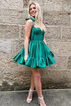 Load image into Gallery viewer, Princess A Line Tie Straps Zipper Back Short Homecoming Party Dress