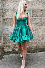 Load image into Gallery viewer, Princess A Line Tie Straps Zipper Back Short Homecoming Party Dress