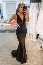 Load image into Gallery viewer, Elegant Glitter Rhinestone Lace Long Prom Dress