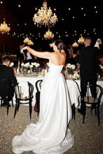 Load image into Gallery viewer, Charming A Line Strapless White Long Wedding Dresses with Split Front