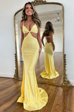 Load image into Gallery viewer, Stylish Orange Mermaid Spaghetti Straps Long Beaded Prom Dress