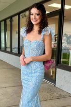 Load image into Gallery viewer, Gorgeous Mermaid Sweetheart Red Corset Prom Dress with Appliques