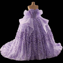 Load image into Gallery viewer, Gorgeous A Line Off the Shoulder Purple Quinceanera Dress with Appliques