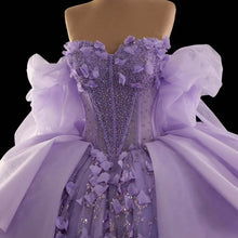 Load image into Gallery viewer, Gorgeous A Line Off the Shoulder Purple Quinceanera Dress with Appliques