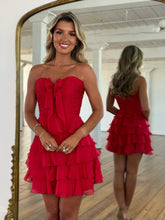Load image into Gallery viewer, Chic A Line Sweetheart Blue Short Homecoming Dress with Ruffles