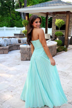 Load image into Gallery viewer, Stylish Sheath Sweetheart Long Pleated Satin Prom Dress with Slit