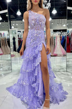Load image into Gallery viewer, Sparkly Off The Shoulder Long Mermaid Prom Dress With Appliques And Split