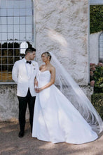 Load image into Gallery viewer, Simple A Line Sweetheart White Long Wedding Dress with Split Front