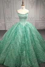 Load image into Gallery viewer, Charming A Line Strapless Light Green Quinceanera Dress with Beading Appliques