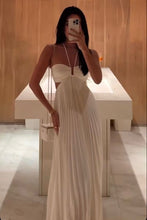 Load image into Gallery viewer, Hot A Line Halter Neck White Long Prom Dress with Backless