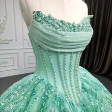 Load image into Gallery viewer, Charming A Line Strapless Light Green Quinceanera Dress with Beading Appliques