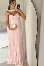 Load image into Gallery viewer, Elegant A Line Sweetheart Pink Long Prom Dress with Ruffles