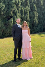 Load image into Gallery viewer, Chic A Line Sweetheart Pink Long Prom Dress with Ruffles