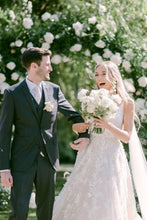 Load image into Gallery viewer, Gorgeous A Line V Neck White Long Bridal Dress with Appliques