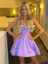 Load image into Gallery viewer, Stylish A Line Spaghetti Straps Blue/Light Green Short Homecoming Dress with Keyhole