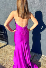 Load image into Gallery viewer, Sexy Royal Blue Mermaid Open Back Long Satin Prom Dress