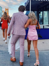 Load image into Gallery viewer, Cute Sheath Strapless Pink Short Homecoming Dress with Slit