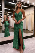 Load image into Gallery viewer, Sparkly Sequin Long Glitter Prom Party Dress With Split