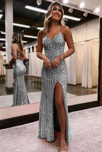 Load image into Gallery viewer, Sparkly Sequin Long Glitter Prom Party Dress With Split
