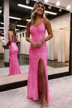 Load image into Gallery viewer, Sparkly Sequin Long Glitter Prom Party Dress With Split