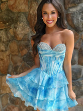 Load image into Gallery viewer, Cute A Line Sweetheart Pink Short Homecoming Dress with Beading