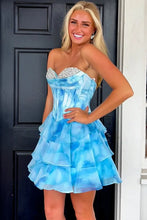 Load image into Gallery viewer, Cute A Line Sweetheart Pink Short Homecoming Dress with Beading
