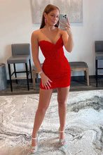 Load image into Gallery viewer, Cute Blue Sweetheart Short Tight Homecoming Dress