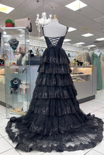 Load image into Gallery viewer, Princess A Line Sweetheart Silver Corset Prom Dress with Lace Ruffles