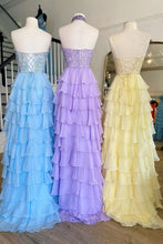 Load image into Gallery viewer, Cute A-Line Sweetheart Long Lace And Chiffon Prom Dress