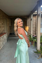 Load image into Gallery viewer, Chic Sheath Halter Neck Yellow Long Party Dress with Backless Bowknot