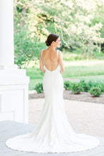 Load image into Gallery viewer, Classic Mermaid Square Neck White Wedding Dress with Open Back
