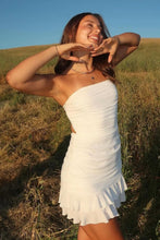 Load image into Gallery viewer, Stylish Sheath Strapless Royal Blue Short Homecoming Dress with Ruffles