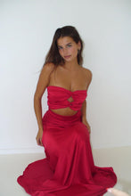 Load image into Gallery viewer, Trendy Sheath Strapless Yellow Long Party Dress with Keyhole