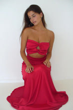 Load image into Gallery viewer, Trendy Sheath Strapless Yellow Long Party Dress with Keyhole