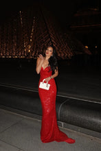 Load image into Gallery viewer, Sparkly Mermaid Spaghetti Straps Red Sequins Long Prom Dress