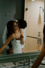 Load image into Gallery viewer, Simple Mermaid Spaghetti Straps White Long Wedding Dress