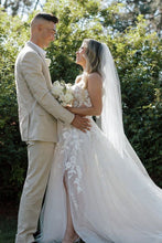 Load image into Gallery viewer, Gorgeous A Line Sweetheart White Long Bridal Dress with Appliques