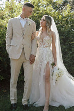 Load image into Gallery viewer, Gorgeous A Line Sweetheart White Long Bridal Dress with Appliques