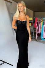 Load image into Gallery viewer, Chic Sheath Spaghetti Straps Purple Long Prom Dress with Sequins
