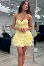 Load image into Gallery viewer, Cute A Line Sweetheart Green Short Homecoming Dress with Ruffles
