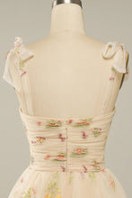 Load image into Gallery viewer, A Line Spaghetti Straps Champagne Short Homecoming Dress with Embroidery