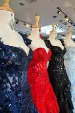 Load image into Gallery viewer, Sparkly Off The Shoulder Long Mermaid Prom Dress With Appliques And Split