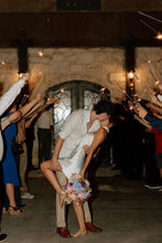 Load image into Gallery viewer, Stylish Sheath Halter Neck White Short Wedding Guest Dress