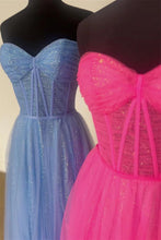 Load image into Gallery viewer, Bling A Line Sweetheart Hot Pink Corset Prom Dress
