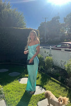 Load image into Gallery viewer, Trendy Mermaid Off the Shoulder Yellow Long Party Dress with Open Back