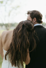 Load image into Gallery viewer, Classic Mermaid Strapless White Wedding Dress with Sweep Train