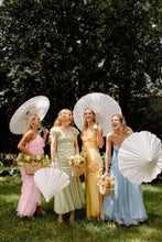 Load image into Gallery viewer, Stylish A Line Halter Neck/Spaghetti Straps Long Bridesmaid Dress with Ruffles