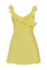 Pretty Sheath V Neck Yellow Short Homecoming Dress with Ruffles