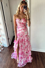 Load image into Gallery viewer, Gorgeous Mermaid Sweetheart Pink Long Party Dress with Ruffles