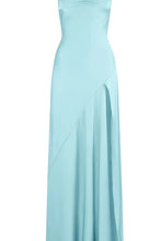 Load image into Gallery viewer, Simple Sheath Spaghetti Straps Pink Long Party Dress with Split Front